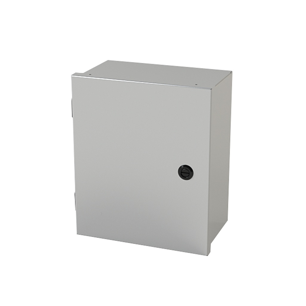 NEMA 1 Enclosure, Wallmount, 12" H x 10" W x 6" D, Carbon Steel, Powder Coat gray