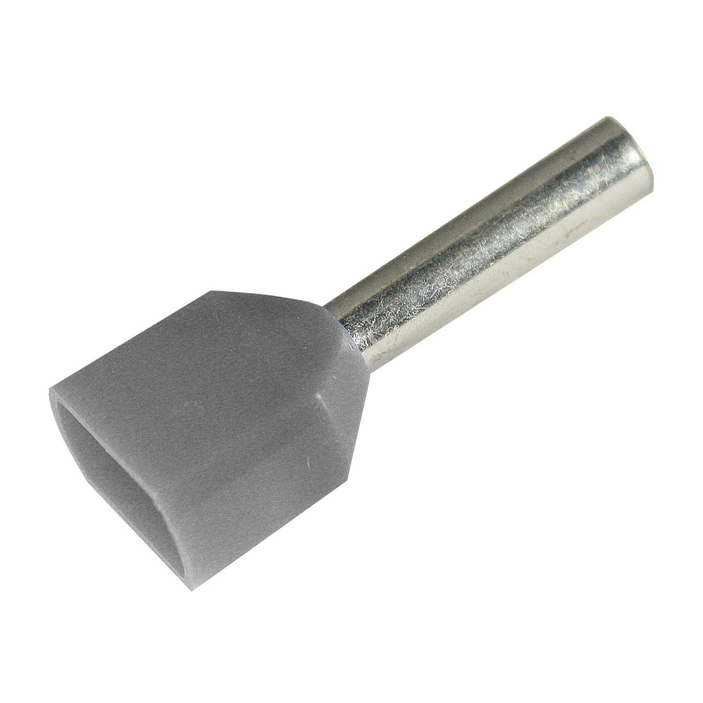 PKT7508 | 2x18 AWG Two Wire Ferrule | Insulated | Gray
