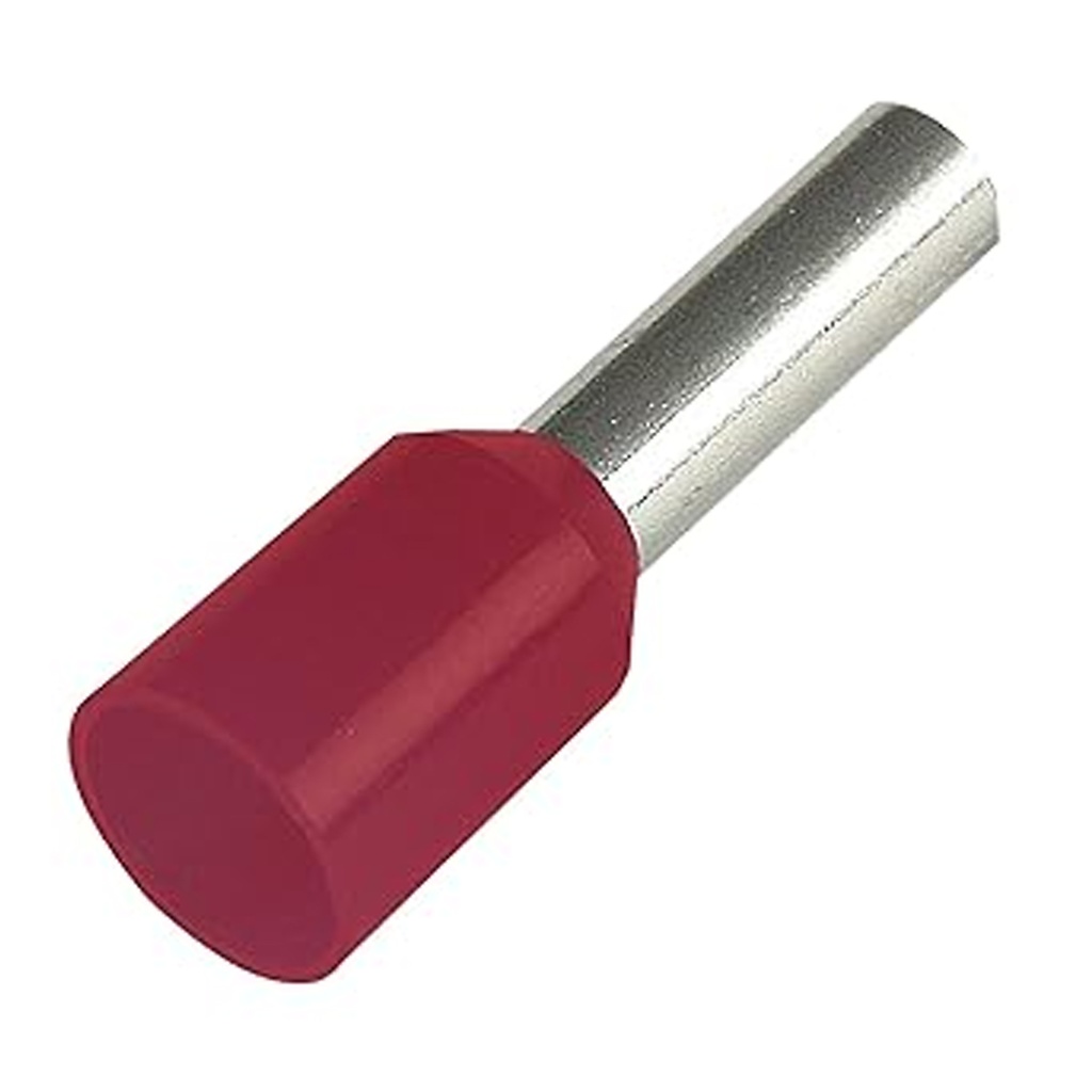 2 AWG Single Wire Entry Insulated Wire Ferrule, Red