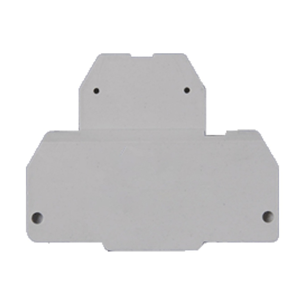 DIN Rail Mounted Terminal Block End Cover, used with micro miniature double level terminal block, ASIMTTB1.5
