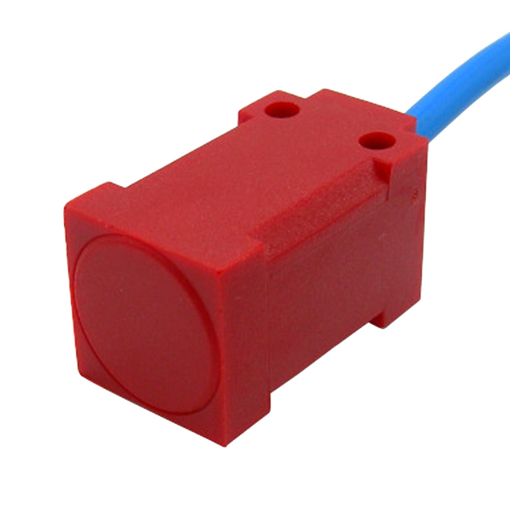 5mm End Sensing inductive proximity sensor, Unshielded, 5-30 VDC, pre-wired with 2 meter cable, 17x17x28mm