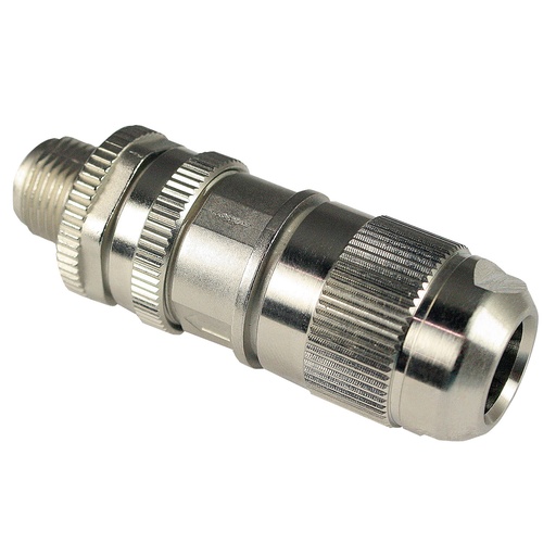 [ASIMB12MPSXFF08ST] Field Wireable M12 Connector X Coded, 8 Pole Male Cat6A Cat7 IP67