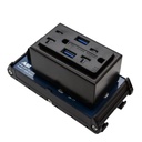 ASI IMACP02-USBC-5.0-B, Dual 120VAC Receptacle, Dual USB-A 5A Charging Ports, DIN Rail Mount