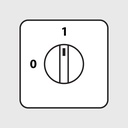 On-Off Cam Switch Handle, Black Knob, Gray Plate, 0 at Top, 1 at Right, Non-locking, IP65, UL50 Type 12