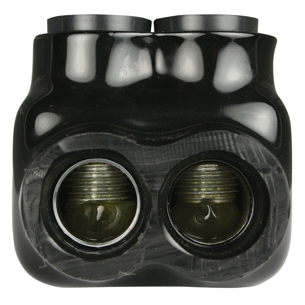 Insulated Multi Tap Connector, 2 Port, 14 AWG-2 AWG, 600V, Black Insulation, Single Side Wire Entry, UL Listed 486B