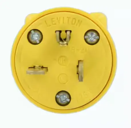 520PV-Y  20 Amp 125VAC  3-Wire Plug, Yellow (FRONT).webp