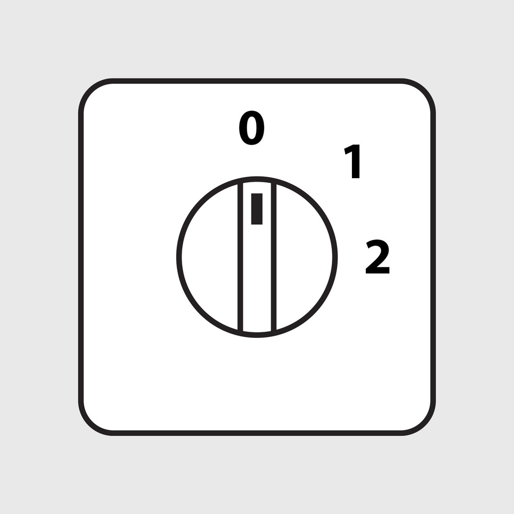 1 Pole 2 Step Rotary Cam Switch With Zero, 125A, 600V, Rear Panel Mount UL508, G1250032R