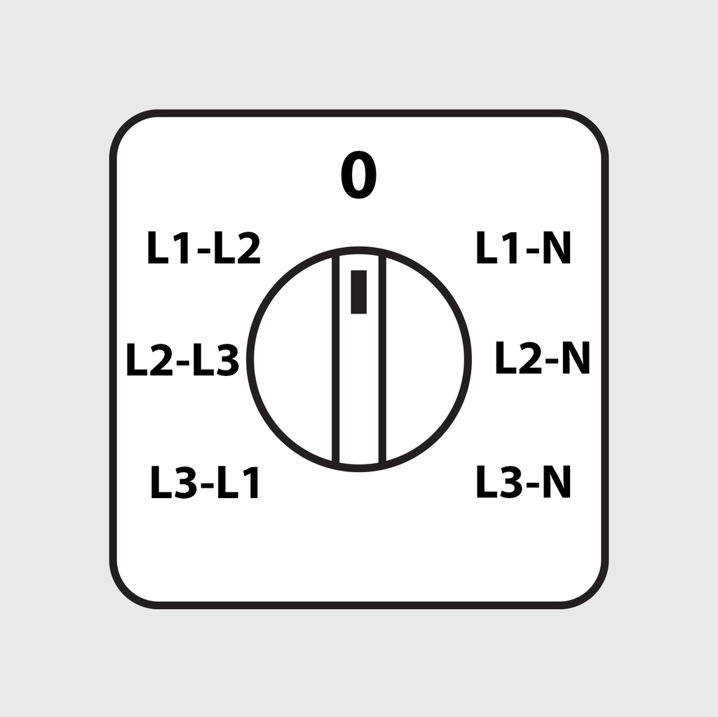 3 Phase Voltmeter Selector Switch L-L and L-N Switching 16A