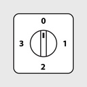 4 Position Ammeter Switch Handle, 0-1-2-3, 1 line for 3 transformers