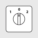 3 Position Handle for Changeover Switches 1-0-2, Base Mount , Black Knob, Gray Plate, For C063 and C080 Series