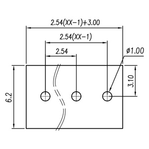 2.54 mm Pitch  Fixed Printed Circuit Board (PCB) Terminal Block, Screw Clamp, 10 Position