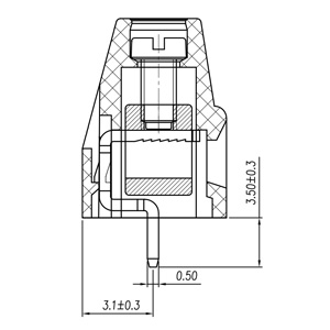 2.54 mm Pitch  Fixed Printed Circuit Board (PCB) Terminal Block, Screw Clamp, 10 Position