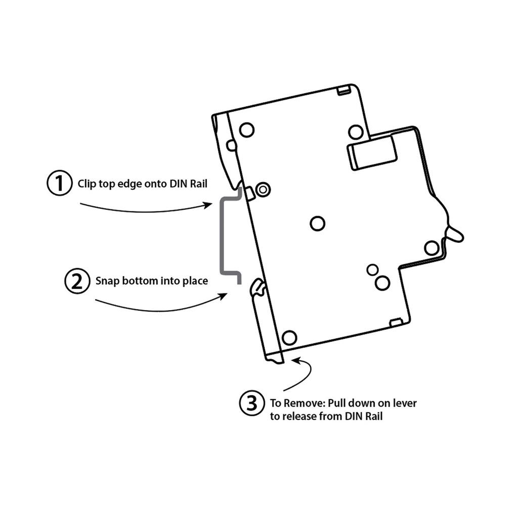 1 Pole, 50A, 240V AC, 60V DC, Trip Curve: C, DIN Rail Mount-Miniature Circuit Breaker, 18mm Width, UL1077