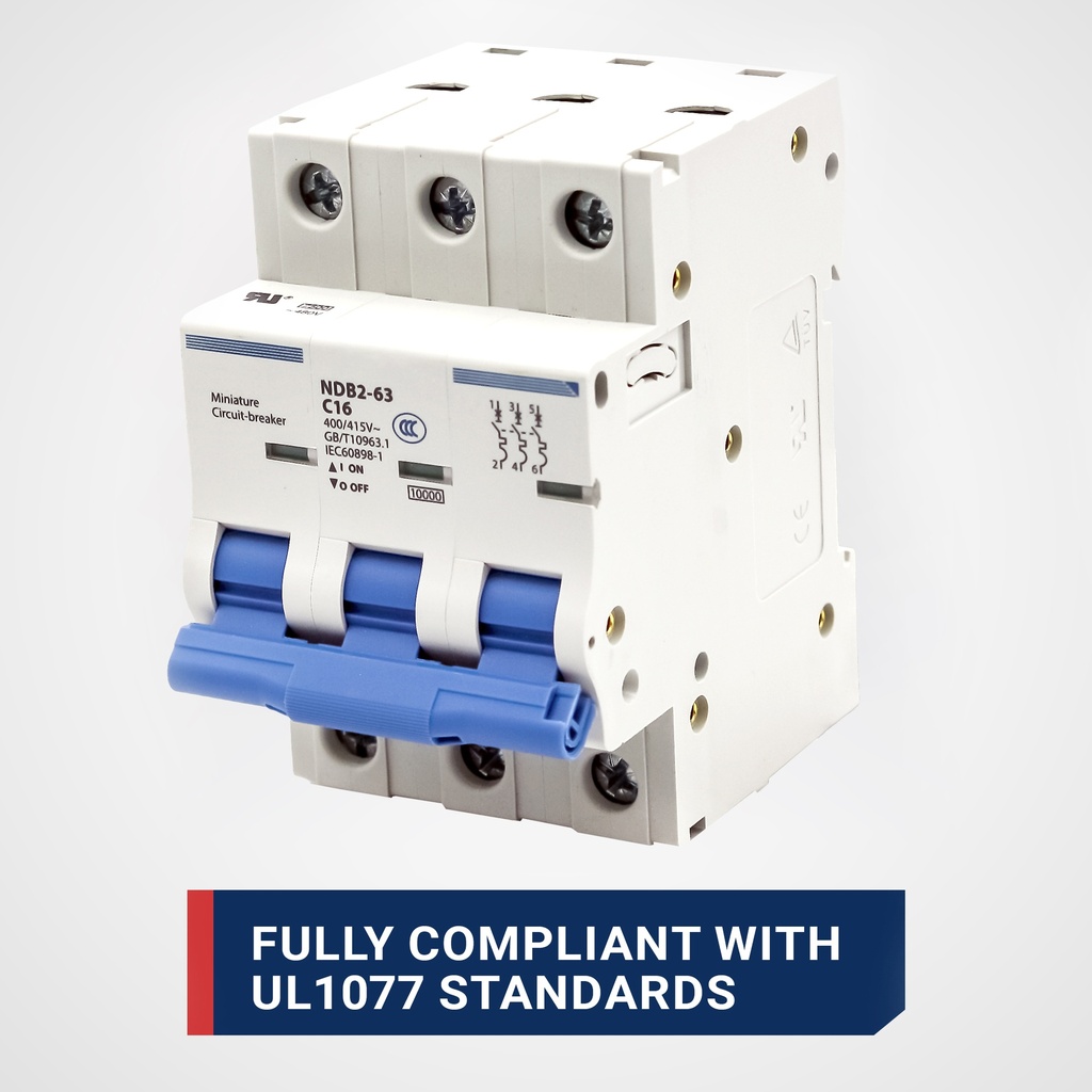 25 Amp, 3 Pole, 480V AC, Trip Curve: C, DIN Rail Mount-Miniature ...
