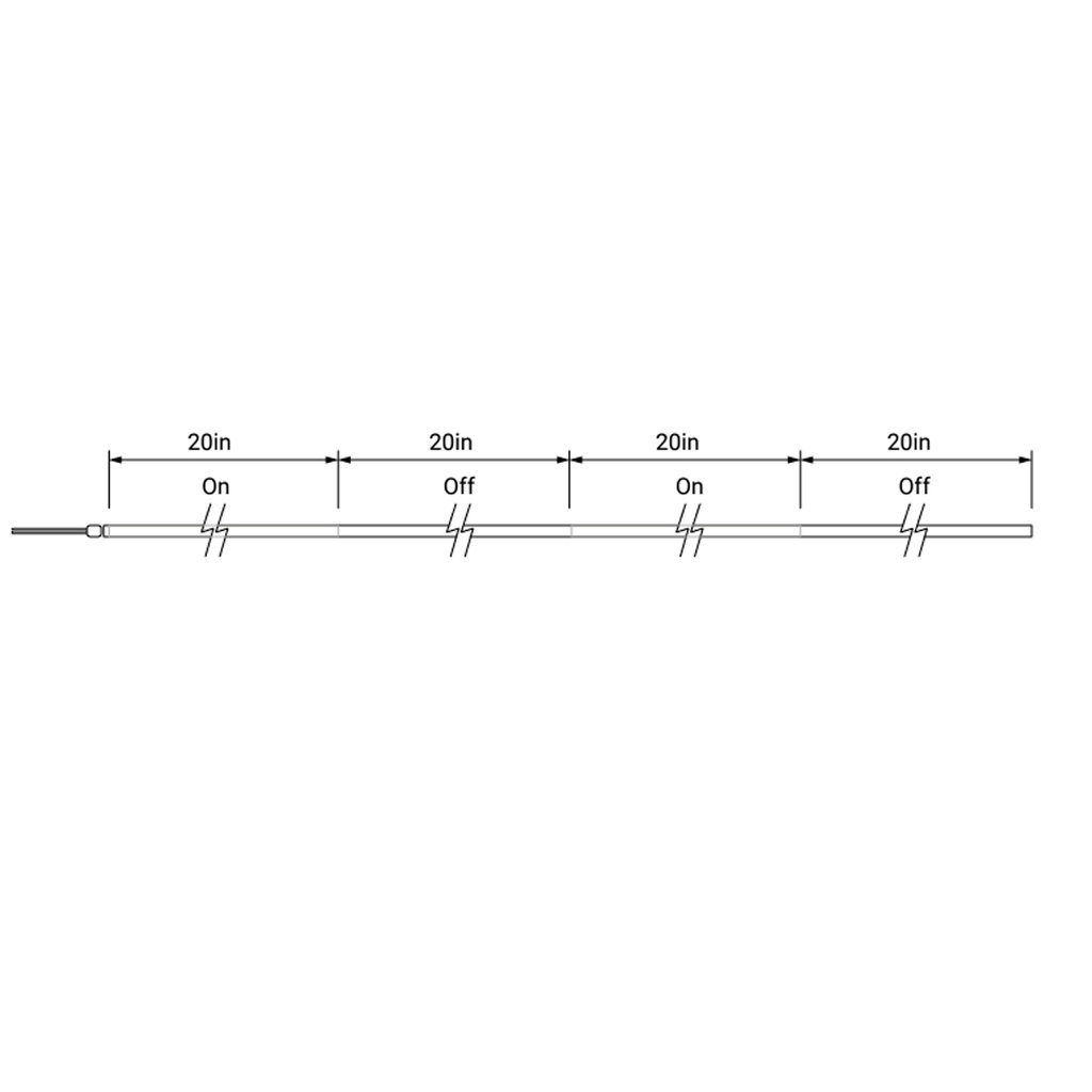 Elevator Shaft Lighting, 328ft (100m) Length Discontinuous LED Light Strip, 120VAC, 4.5W per meter, 14 LED per meter, pure white: 6000-6500K IP68