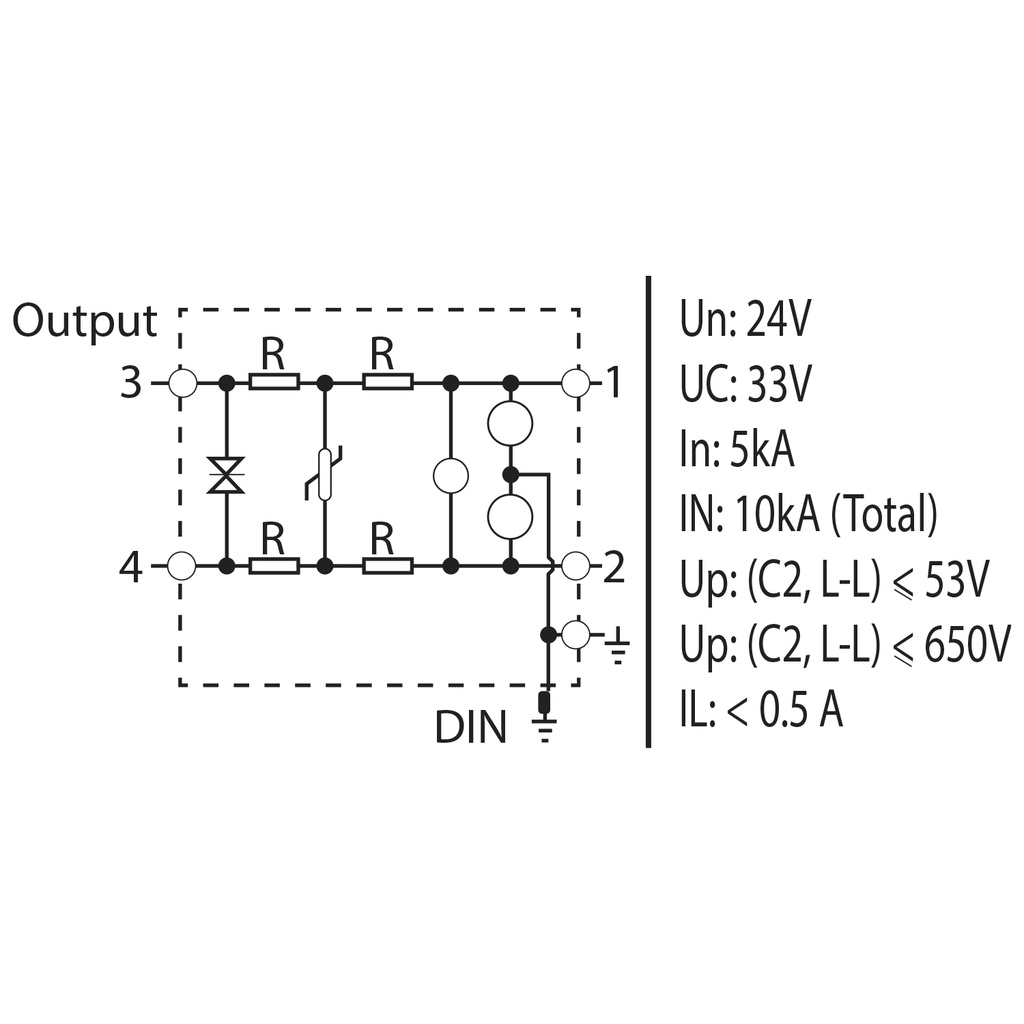 4-20mA or 0-10V, 24V Surge Protection Terminal Block, DIN Rail