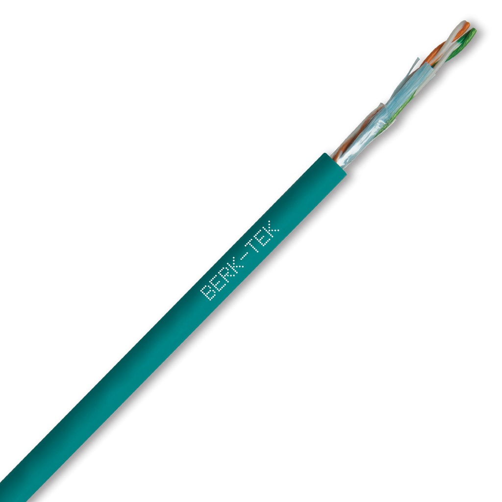 585 Ethernet Cable Cat 5e, Unshielded, Stranded Conductor Std Flex, 2-Pair, 24 AWG PVC Jacket,Teal