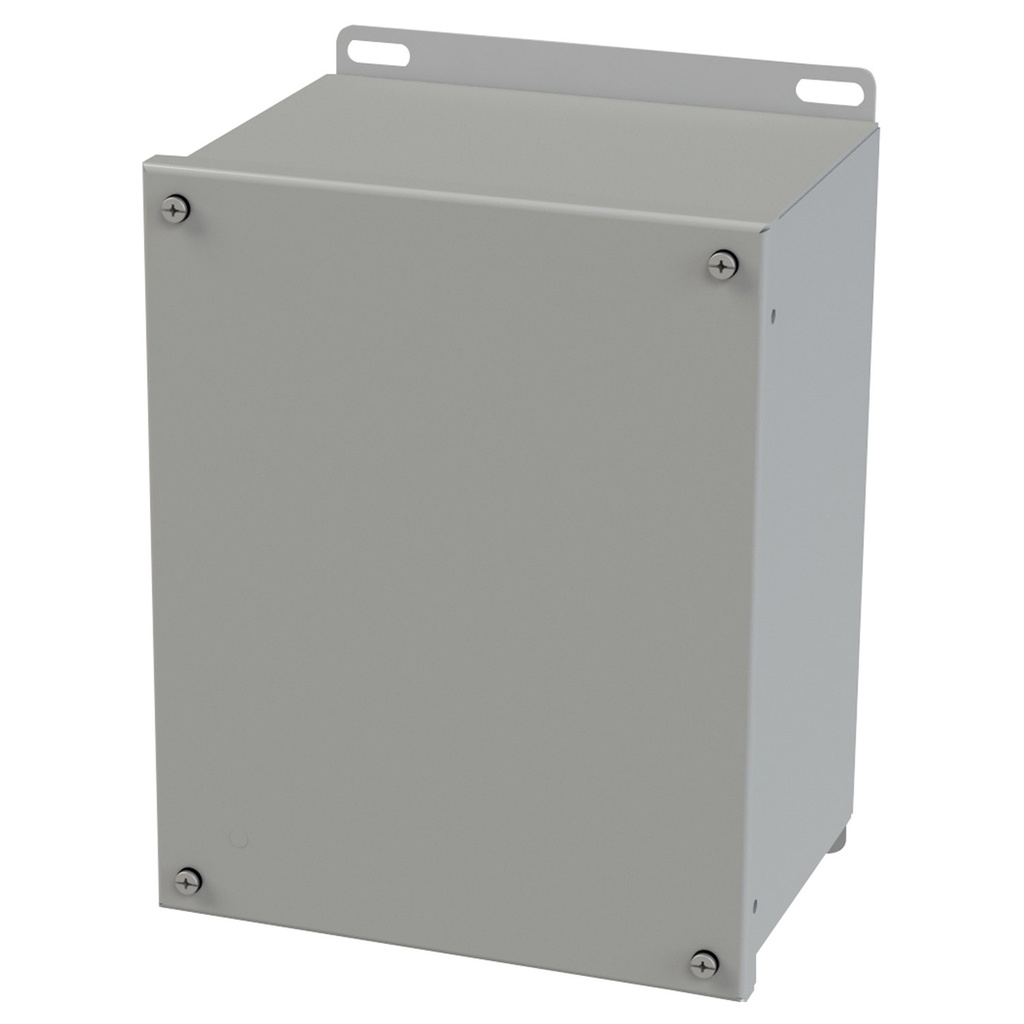 NEMA 3R, 4, 12 Enclosure, Wallmount, 10" H x 8" W x 6" D, Carbon Steel, Powder Coat gray