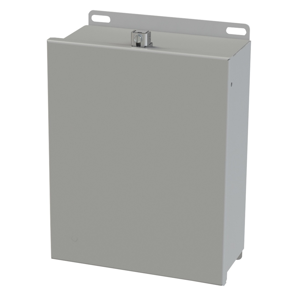 NEMA 3R, 4, 12 Enclosure, Wallmount, 10" H x 8" W x 4" D, Carbon Steel, Powder Coat gray