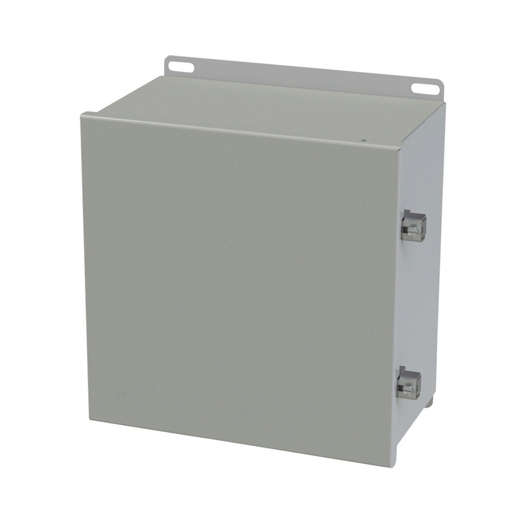 NEMA 3R, 4, 12 Enclosure, Wallmount, 10" H x 10" W x 6" D, Carbon Steel, Powder Coat gray
