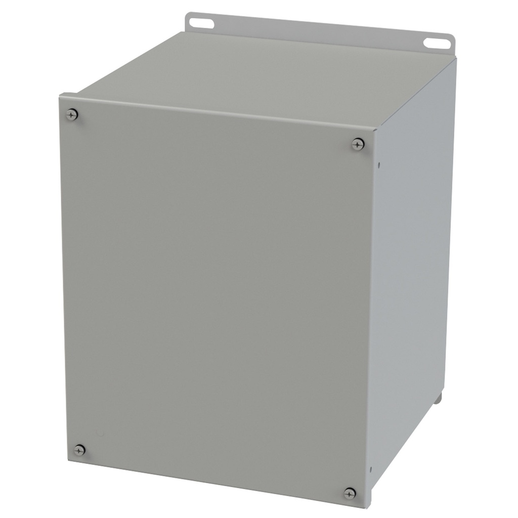 NEMA 3R, 4, 12 Enclosure, Wallmount, 10" H x 10" W x 4" D, Carbon Steel, Powder Coat gray