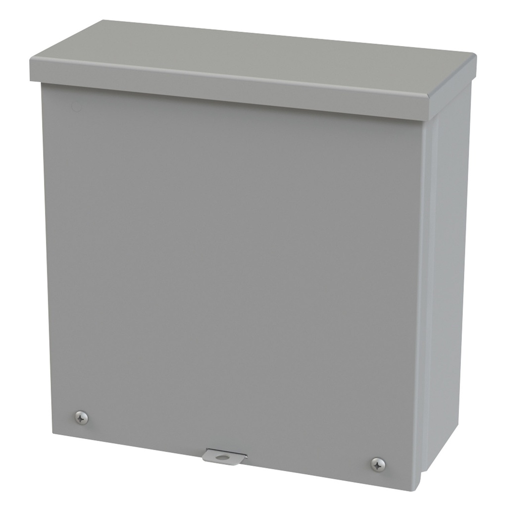 NEMA 3R Enclosure, Wallmount, 10" H x 10" W x 4" D, Galvannealed Steel, gray