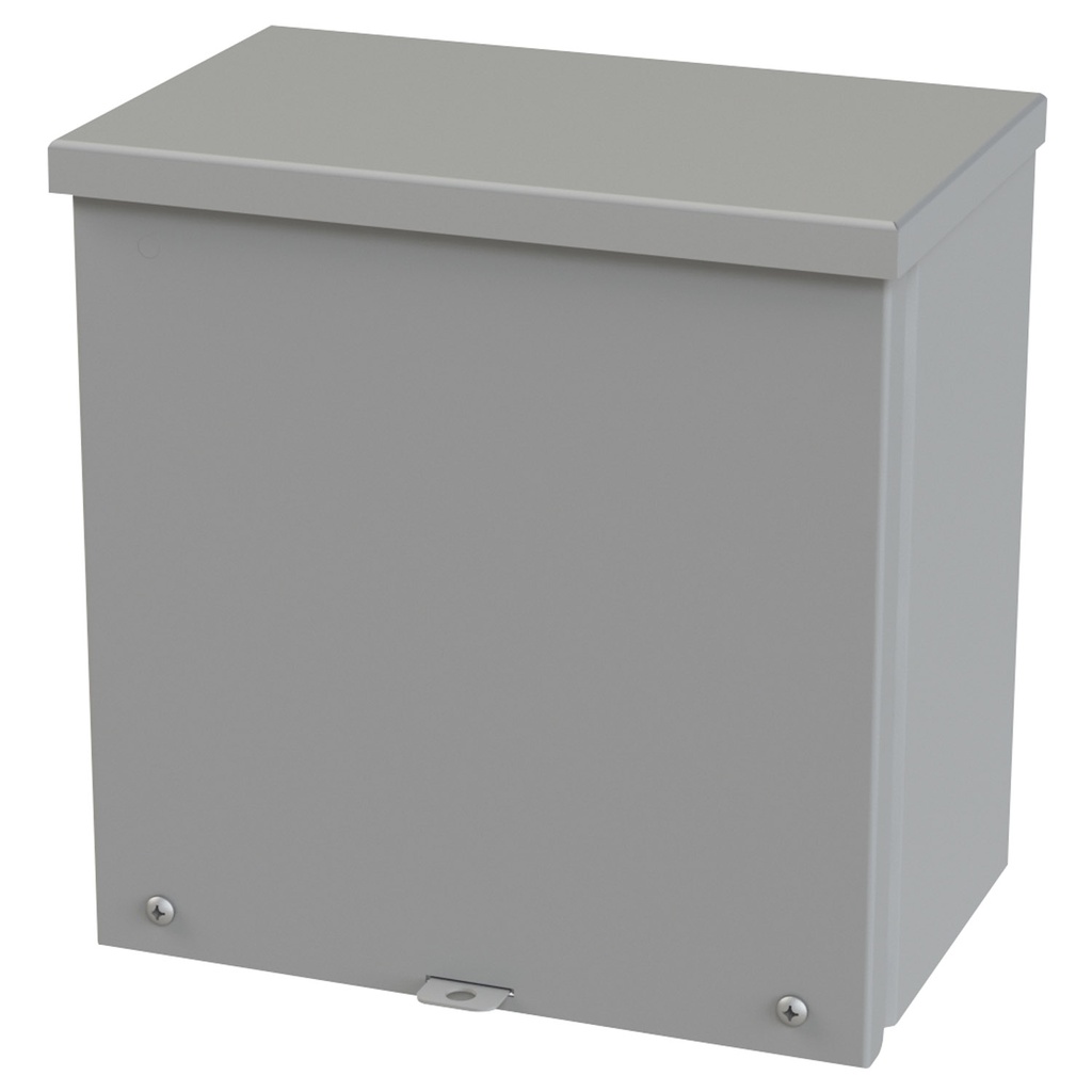 NEMA 3R Enclosure, Wallmount, 10" H x 10" W x 6" D, Galvannealed Steel, gray