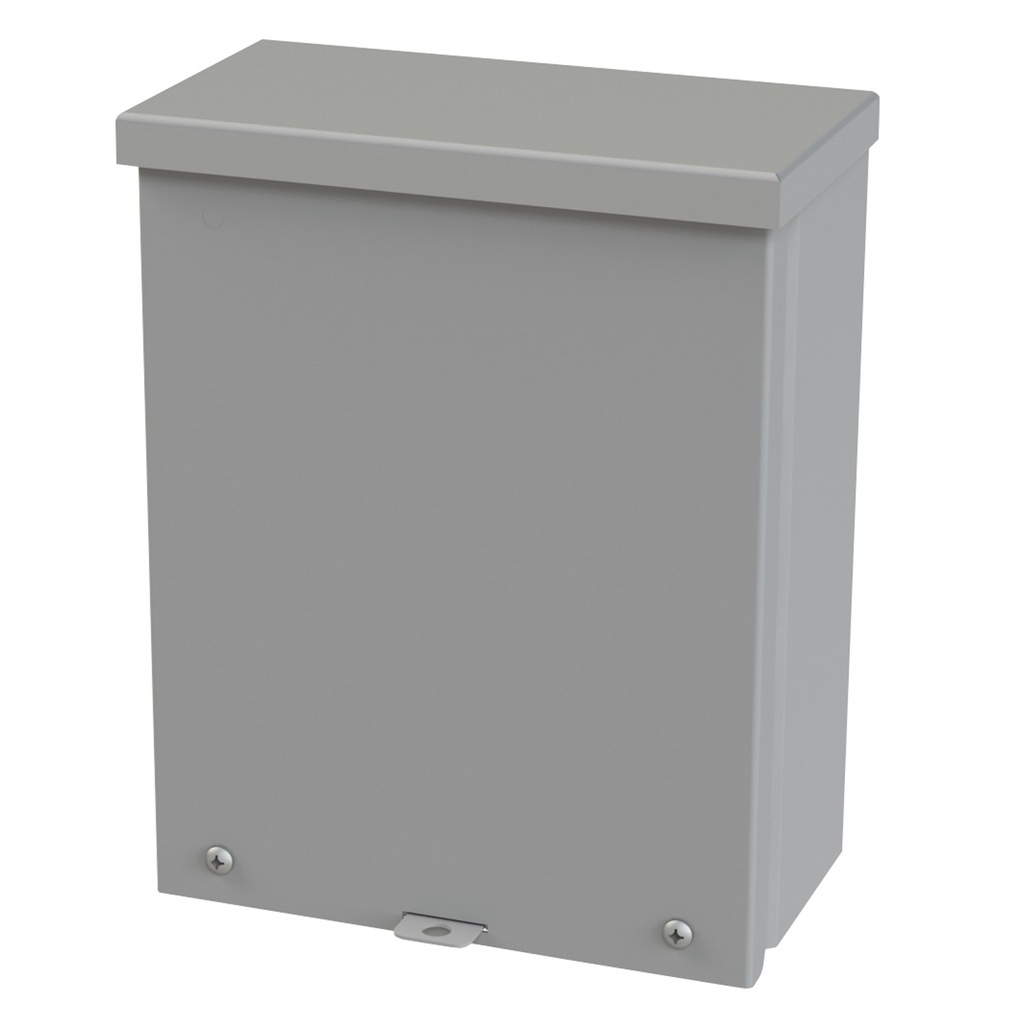 NEMA 3R Enclosure, Wallmount, 10" H x 8" W x 4" D, Galvannealed Steel, gray