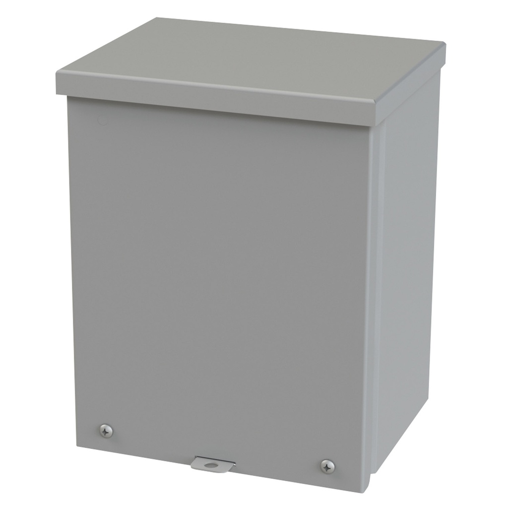 NEMA 3R Enclosure, Wallmount, 10" H x 8" W x 6" D, Galvannealed Steel, gray