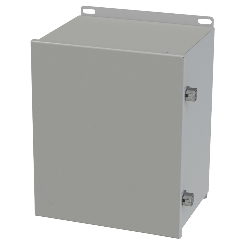 NEMA 3R, 4, 12 Enclosure, Wallmount, 12" H x 10" W x 8" D, Carbon Steel, Powder Coat gray