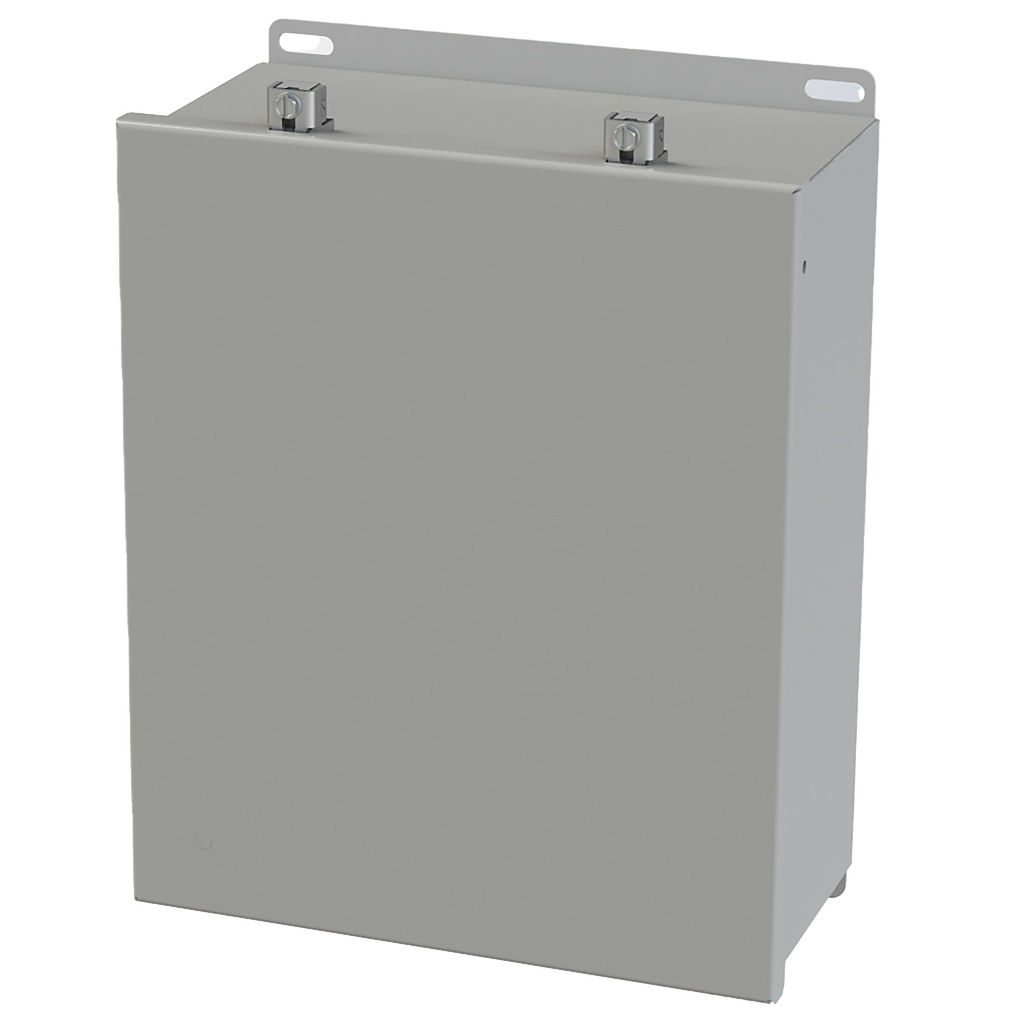 NEMA 3R, 4, 12 Enclosure, Wallmount, 12" H x 10" W x 5" D, Carbon Steel, Powder Coat gray