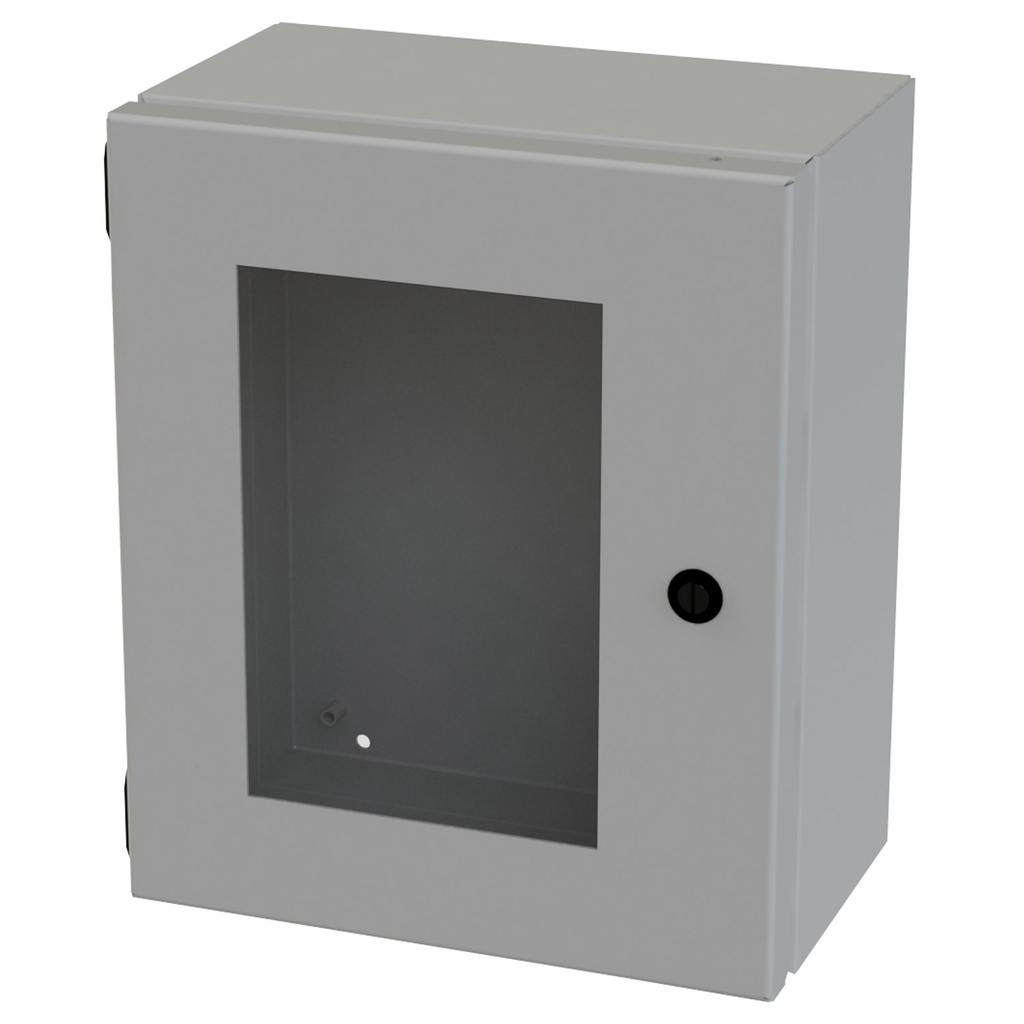 NEMA 3R, 4, 12 Junction Box, Wallmount, 12" H x 10" W x 6" D, Carbon Steel, Powder Coat gray