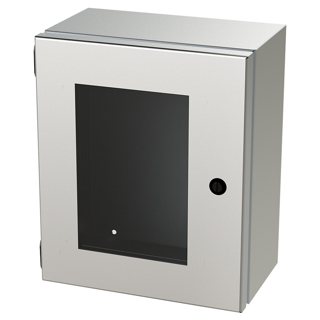 NEMA 4X Junction Box, Wallmount, 12" H x 10" W x 6" D, 304 Stainless Steel