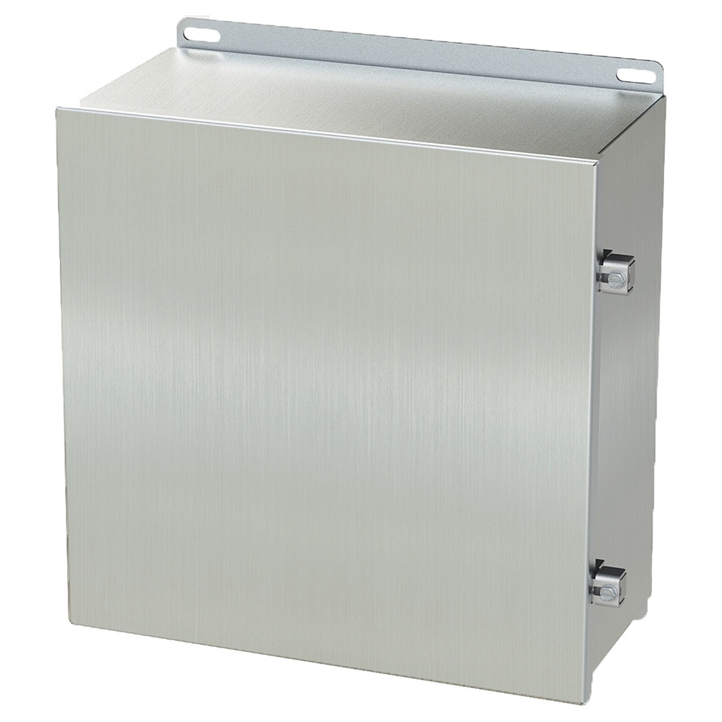 NEMA 3R, 4, 4X, 12 Enclosure, Wallmount, 12" H x 12" W x 6" D, 304 Stainless Steel