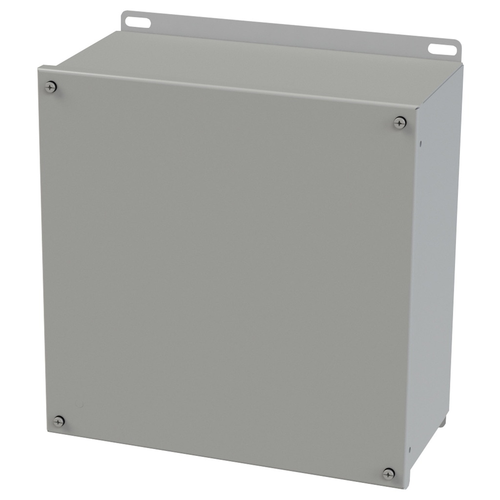 NEMA 3R, 4, 12 Enclosure, Wallmount, 12" H x 12" W x 6" D, Carbon Steel, Powder Coat gray