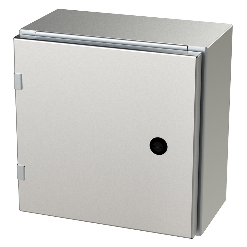 NEMA 4X Enclosure, Wallmount, 12" H x 12" W x 6" D, 304 Stainless Steel