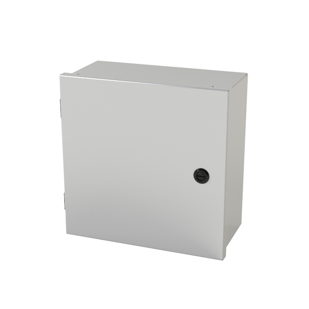 NEMA 1 Enclosure, Wall mount, 12" H x 12" W x 6" D, Carbon Steel, Powder Coat Gray