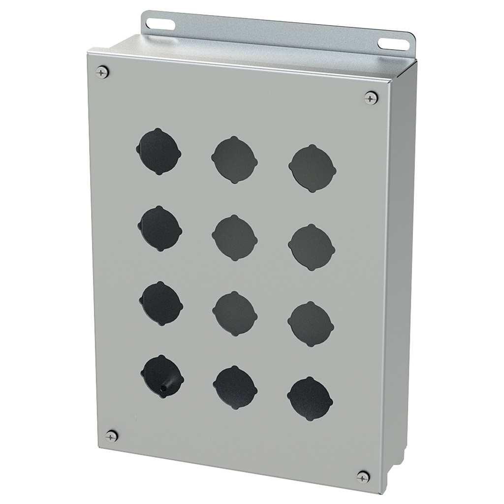 Push Button Enclosure, 30.5mm, 12 Hole, 304 Stainless Steel, NEMA 4X