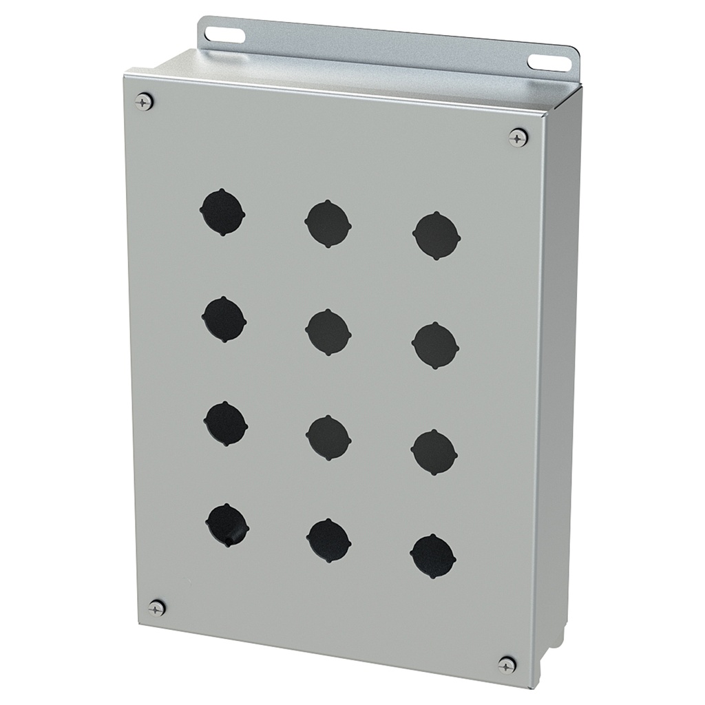 Push Button Enclosure, 22.5mm, 12 Hole, 304 Stainless Steel, NEMA 4X