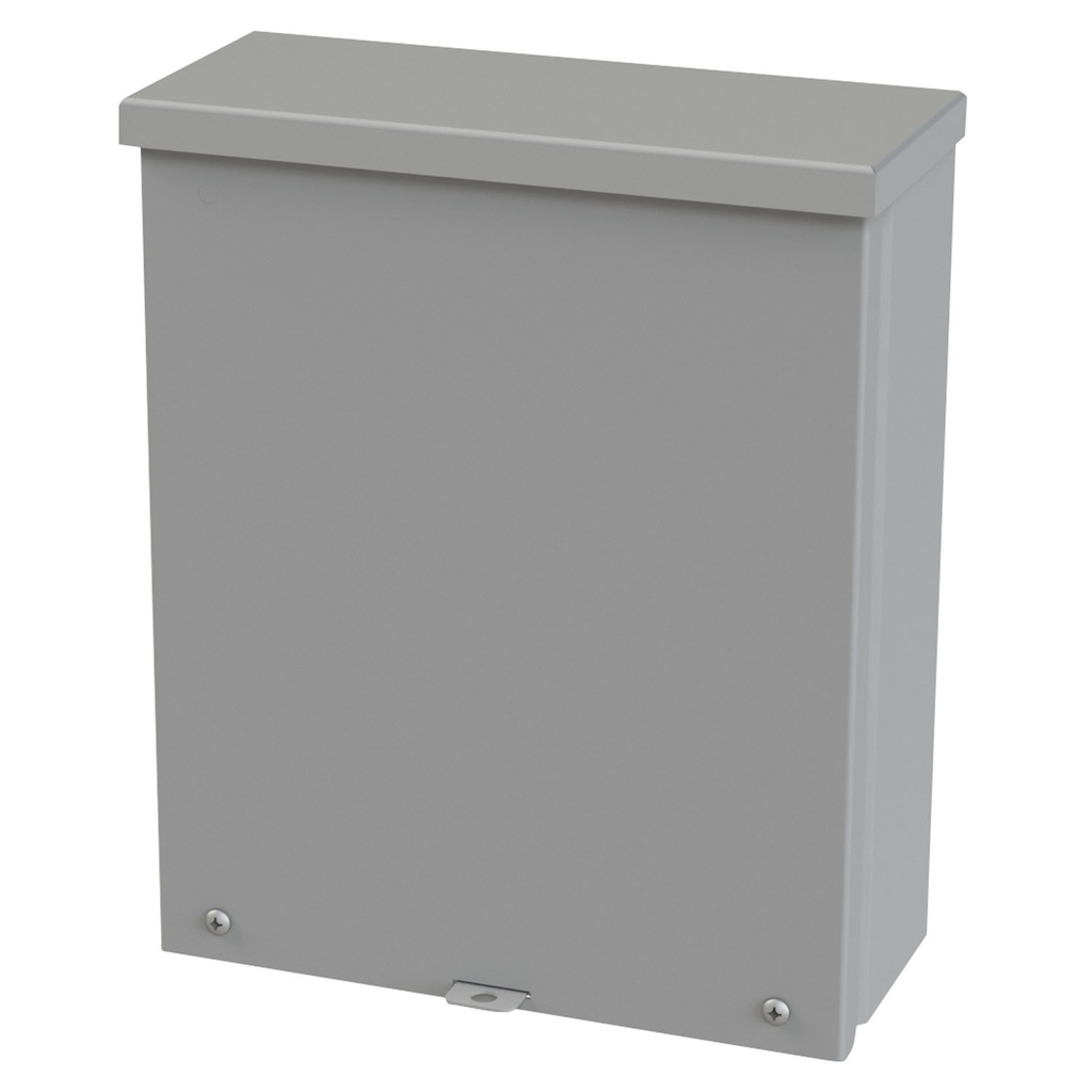 NEMA 3R Enclosure, Wallmount, 12" H x 10" W x 4" D, Galvannealed Steel, gray