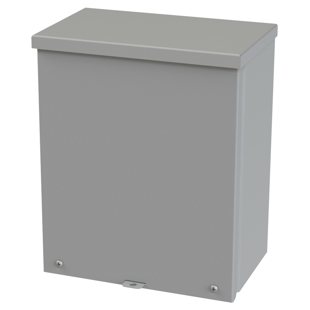 NEMA 3R Enclosure, Wallmount, 12" H x 10" W x 6" D, Galvannealed Steel, gray