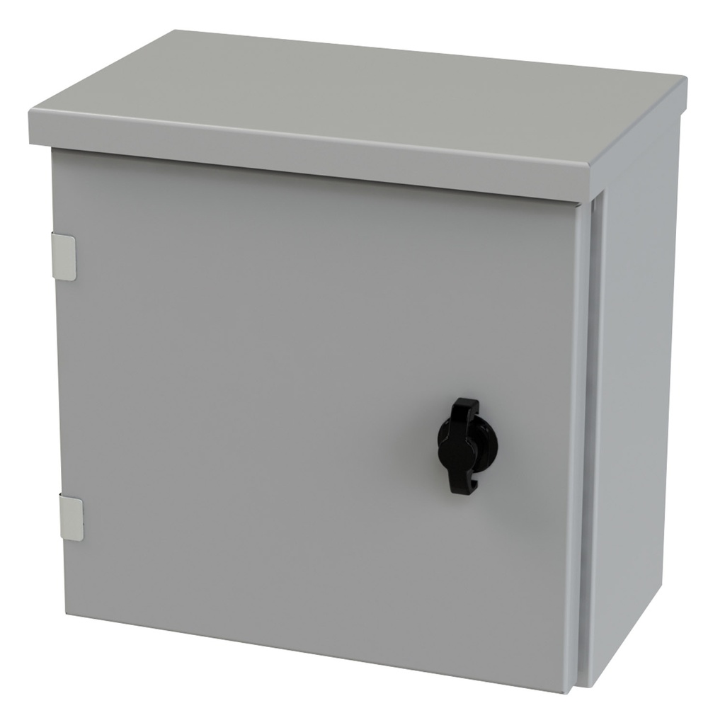 NEMA 3R Enclosure, Wallmount, 12" H x 12" W x 6" D, Galvannealed Steel, gray