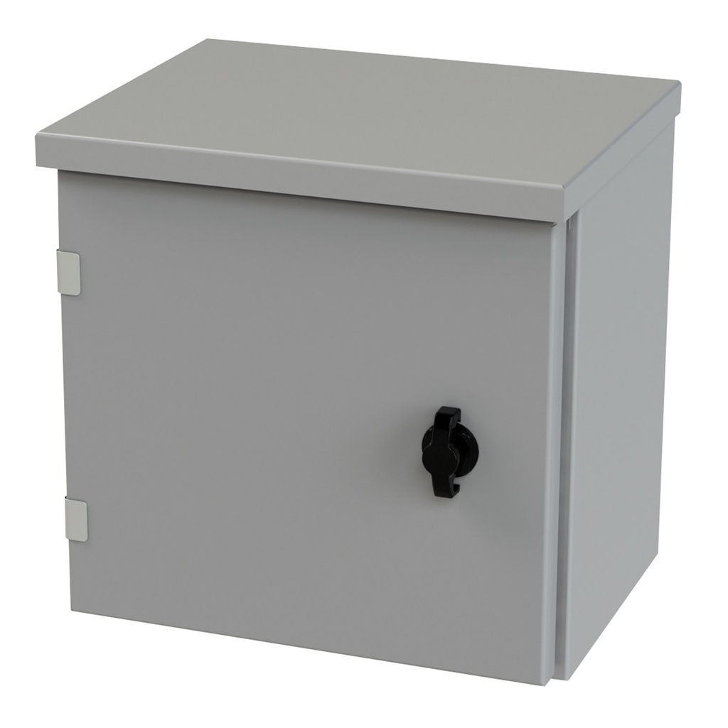 NEMA 3R Enclosure, Wallmount, 12" H x 12" W x 8" D, Galvannealed Steel, gray