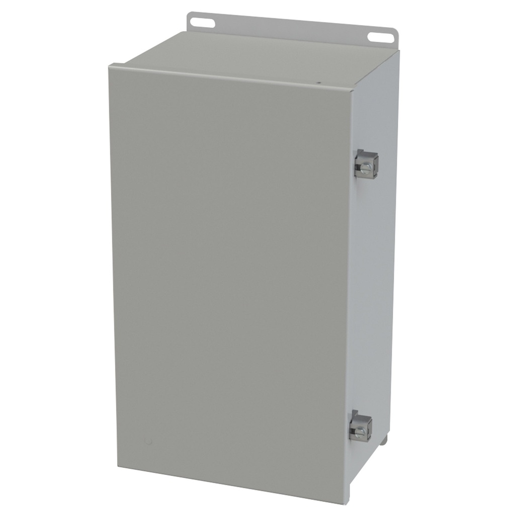 NEMA 3R, 4, 12 Enclosure, Wallmount, 14" H x 8" W x 6" D, Carbon Steel, Powder Coat gray