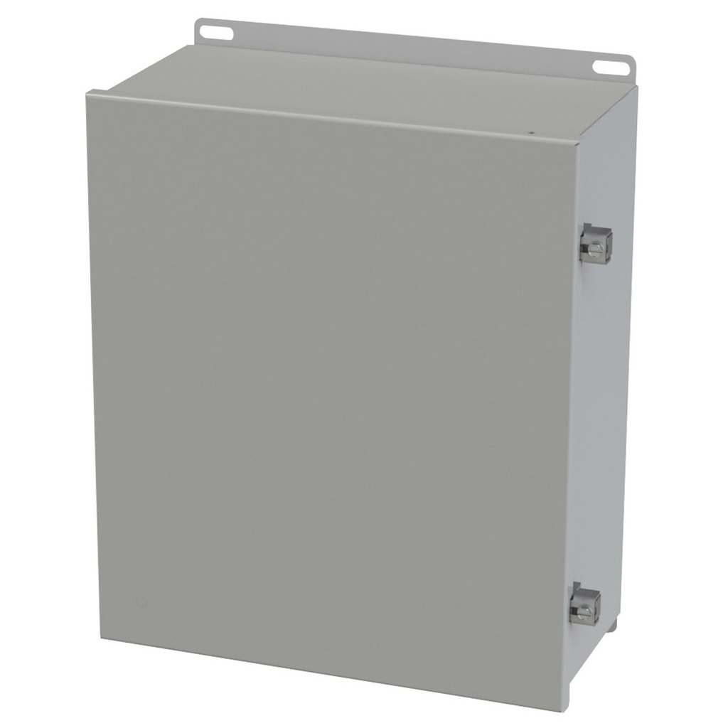 NEMA 3R, 4, 12 Enclosure, Wallmount, 14" H x 12" W x 8" D, Carbon Steel, Powder Coat gray