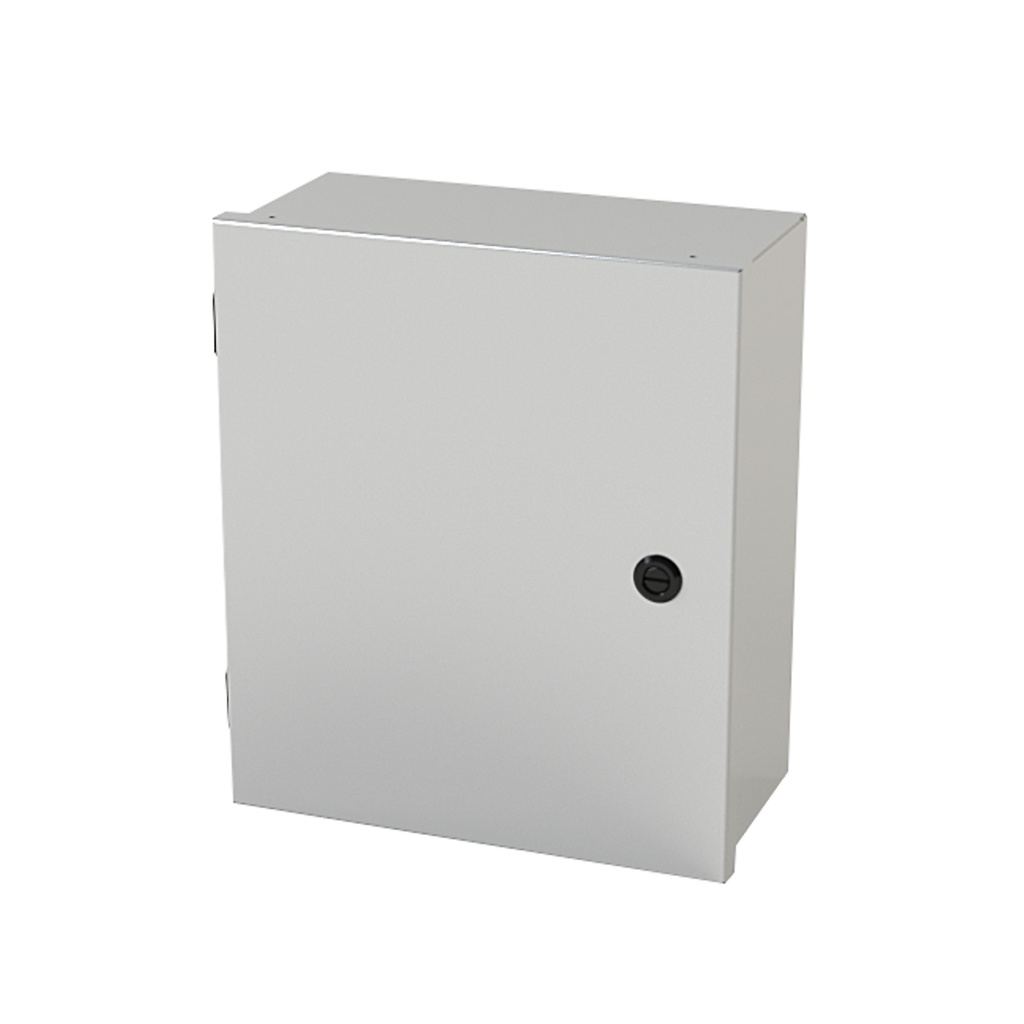 NEMA 1 Enclosure, Wallmount, 14" H x 12" W x 6" D, Carbon Steel, Powder Coat gray