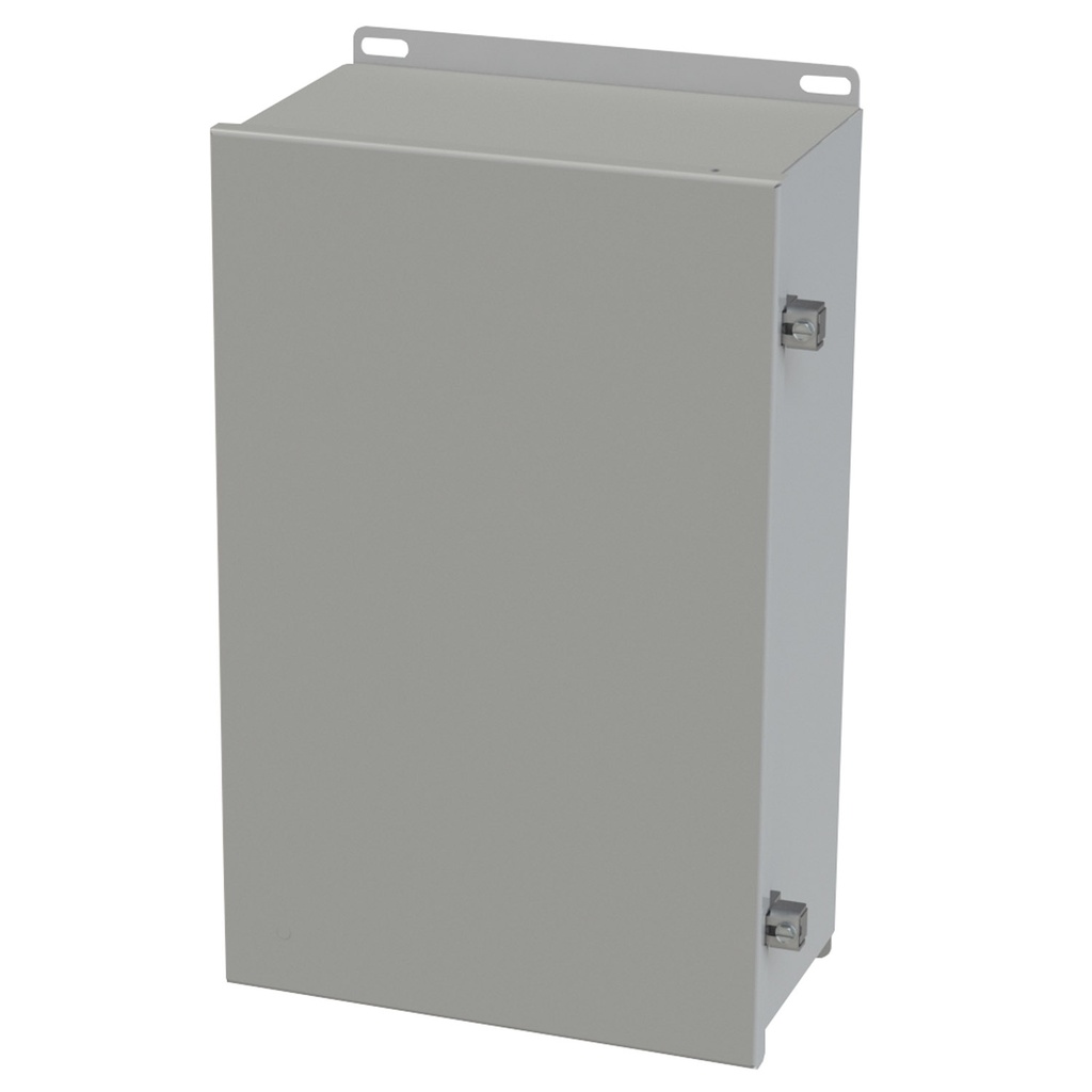 NEMA 3R, 4, 12 Enclosure, Wallmount, 16" H x 10" W x 6" D, Carbon Steel, Powder Coat gray