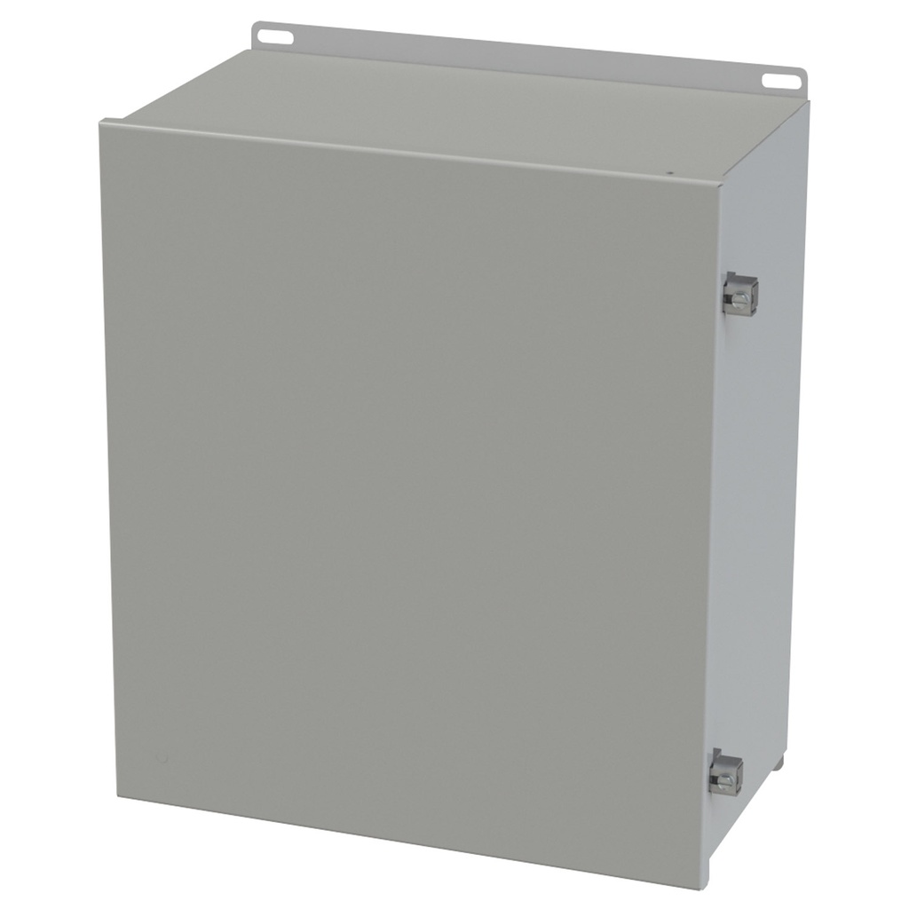 NEMA 3R, 4, 12 Enclosure, Wallmount, 16" H x 14" W x 8" D, Carbon Steel, Powder Coat gray
