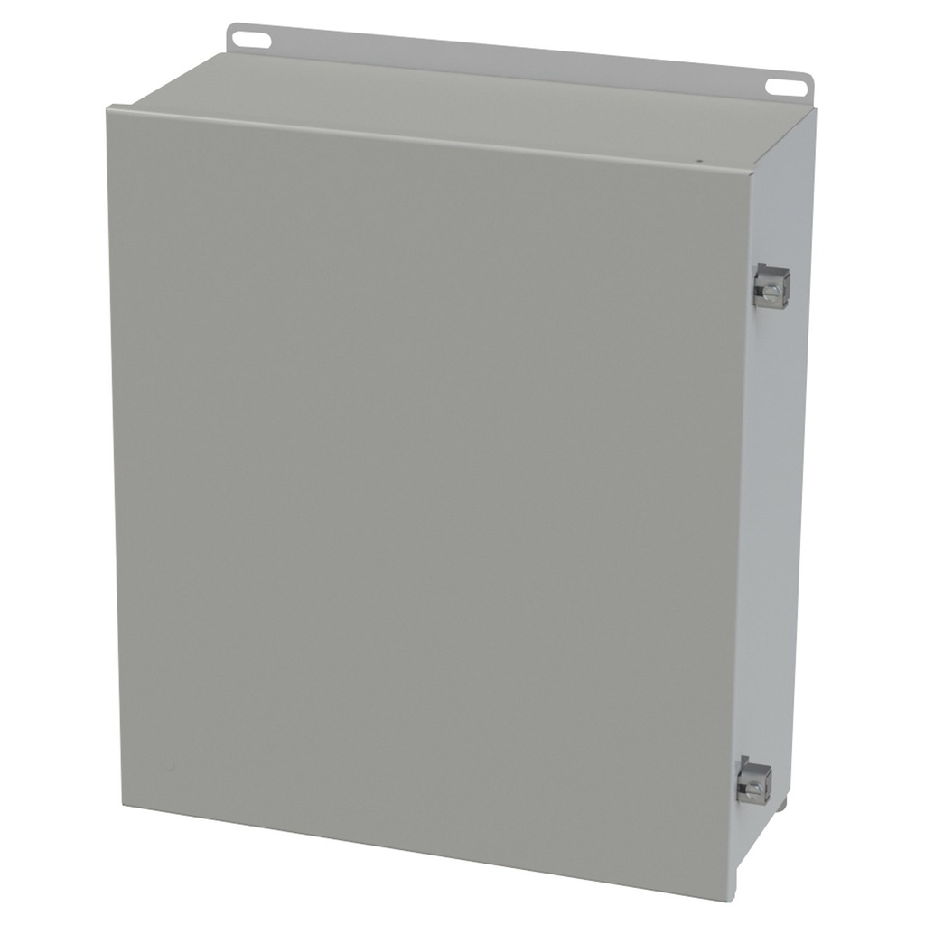 NEMA 3R, 4, 12 Enclosure, Wallmount, 16" H x 14" W x 6" D, Carbon Steel, Powder Coat gray