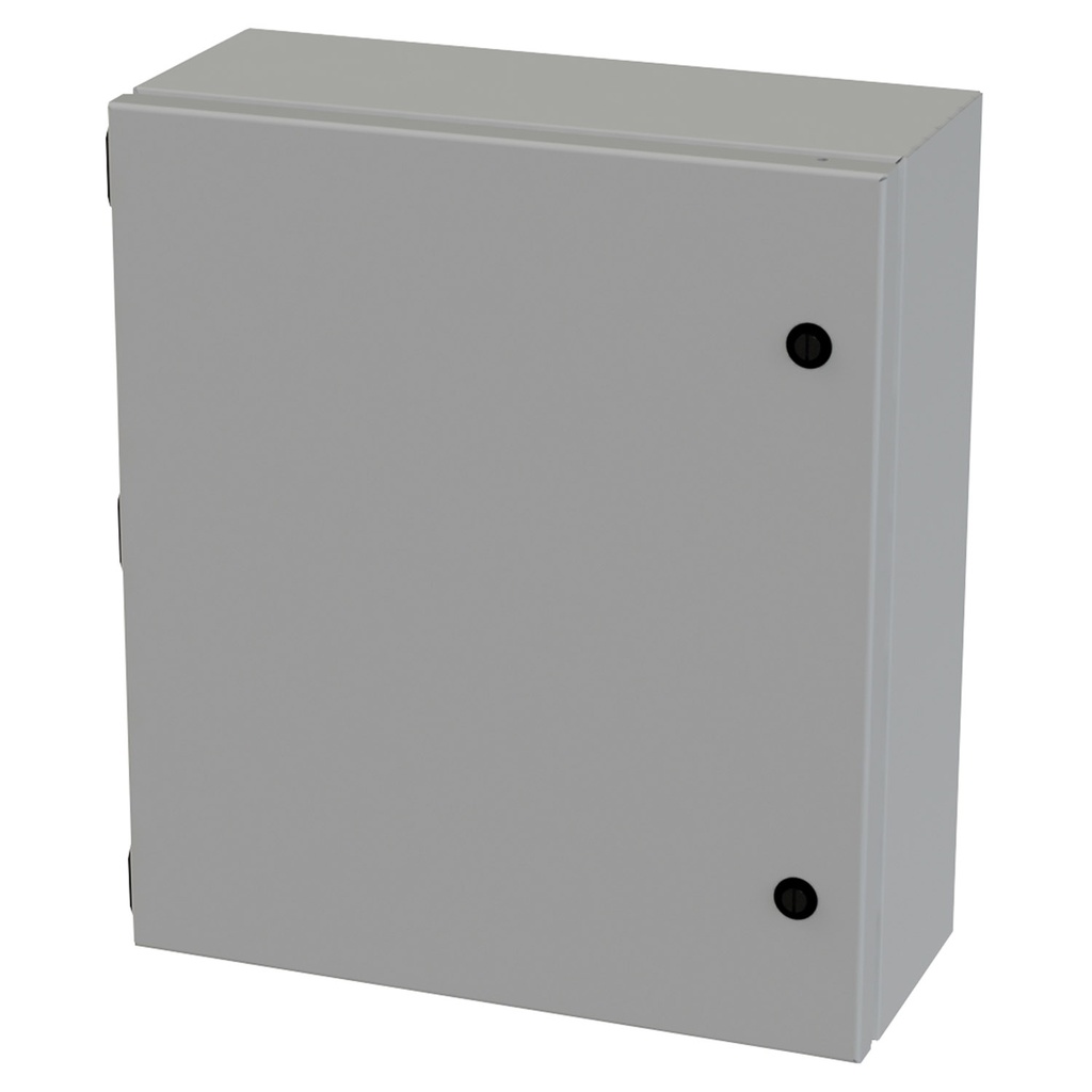 NEMA 3R, 4, 12 Junction Box, Wallmount, 16" H x 14" W x 6" D, Carbon Steel, Powder Coat gray